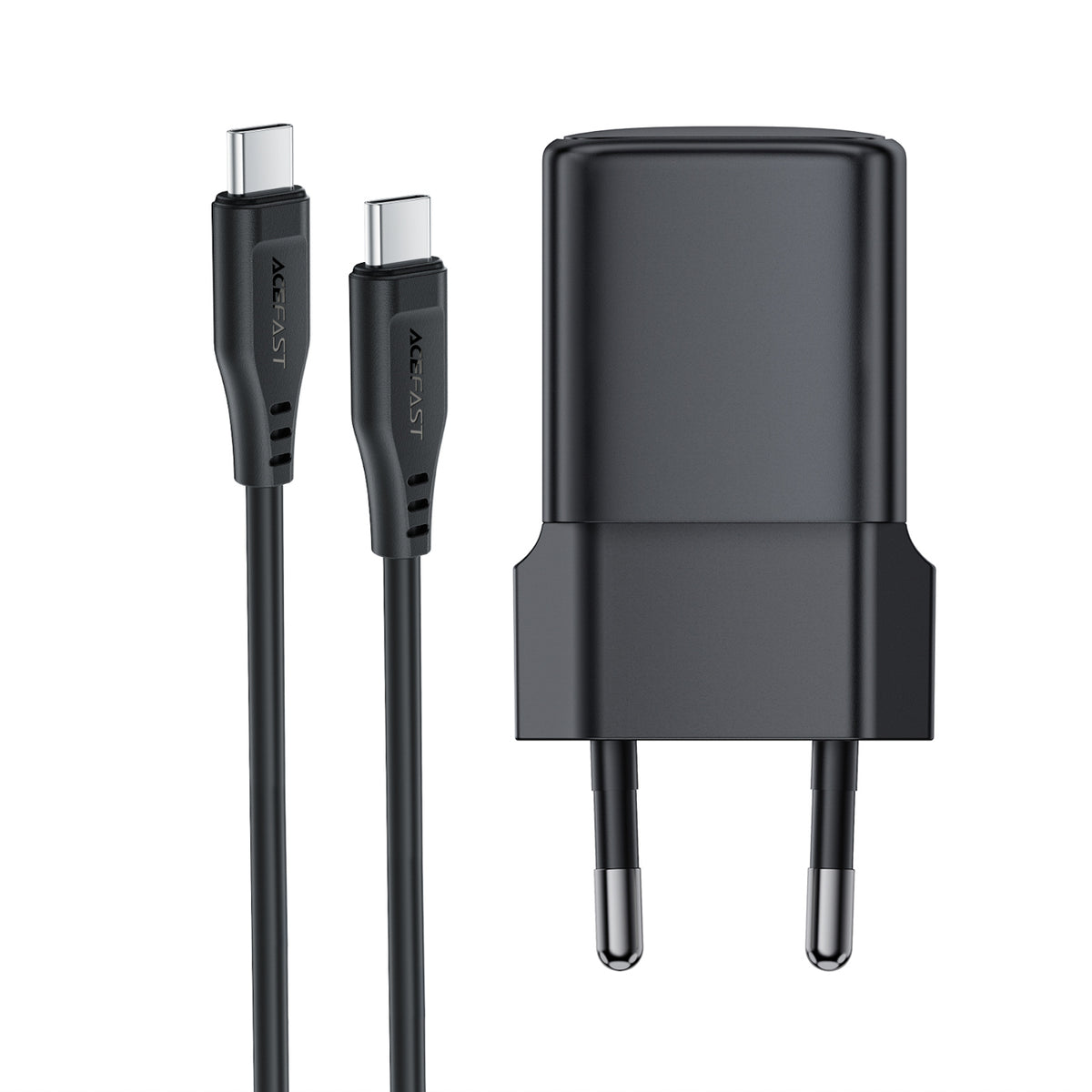 Acefast A118 30W GaN USB-C sienos įkroviklis su USB-C - USB-C kabelu 1.2m - juodas -- Cell phone chargers