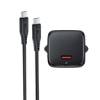 Acefast A118 30W GaN USB-C sienos įkroviklis su USB-C - USB-C kabelu 1.2m - juodas -- Cell phone chargers