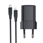 Acefast A118 30W GaN USB-C Sieninis Įkroviklis su 1,2m USB-C į Lightning Kabeliu - Juodas -- Cell phone chargers