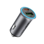 Acefast B16 95W USB-A + USB-C Automobilinis Įkroviklis - Pilkas -- Car chargers