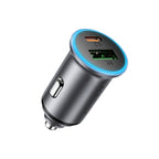 Acefast B15 65W USB-A + USB-C Automobilinis Įkroviklis - Pilkas -- Car chargers