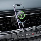 Acefast D61 magnetinis automobilio savitarpos laikiklis su Qi2 25W belaidžiu įkrovimu - pilka -- Cell phone holders