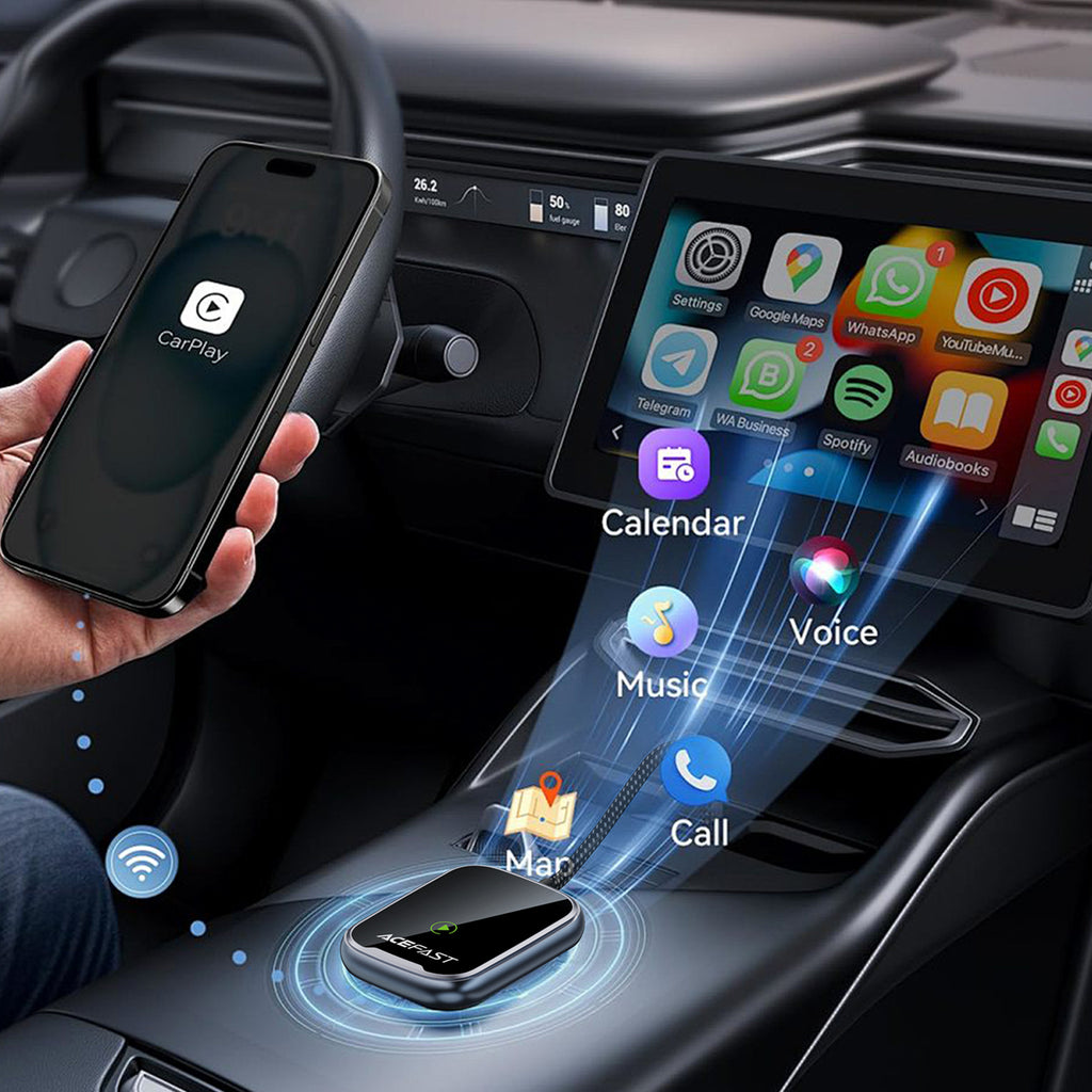 Acefast QC1 belaidis automobilio adapteris - pilka -- USB Adapters