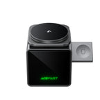 Acefast E34 22.5W 3-in-1 indukcinis įkroviklis su integruotu kabelu išmaniam telefonui ir smartwatch - pilka -- Wireless...