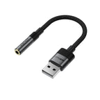 Acefast J13 USB-A į 3,5 mm mini jack adapteris - juodas -- Audio Adapters