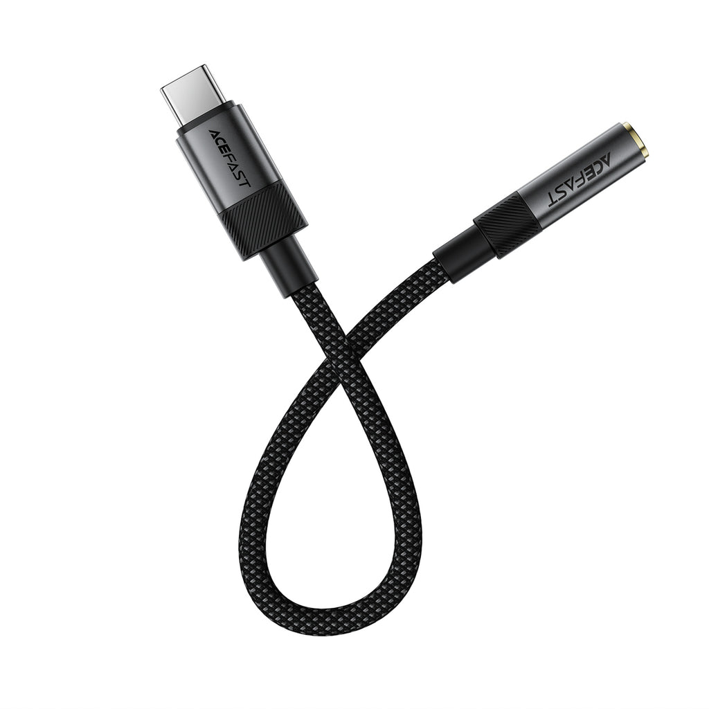 Acefast J12 USB-C į 3.5mm mini lizdą adapteris - juodas -- Audio Adapters