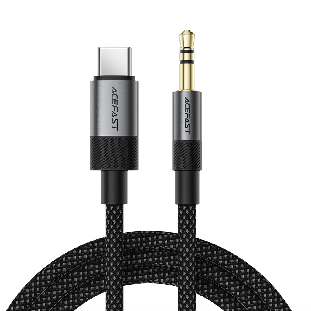 Acefast J11 USB-C į 3.5mm mini lizdą kabelis 1m - juodas -- Audio Adapters