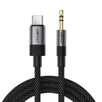 Acefast J11 USB-C į 3.5mm mini lizdą kabelis 1m - juodas -- Audio Adapters