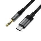 Acefast J11 USB-C į 3.5mm mini lizdą kabelis 1m - juodas -- Audio Adapters