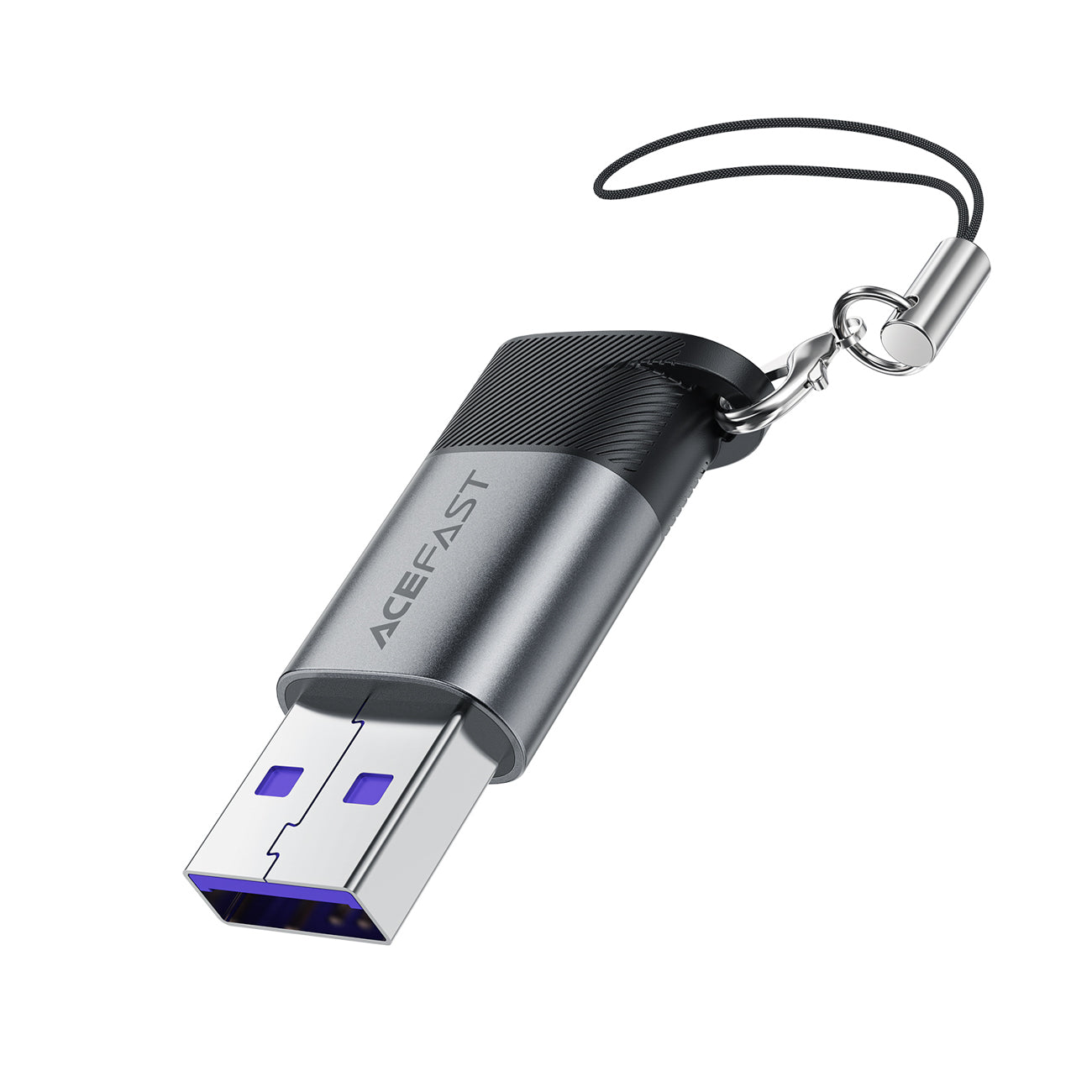 Acefast J8 USB-C - USB-A Adapteris - Pilka -- USB Adapters