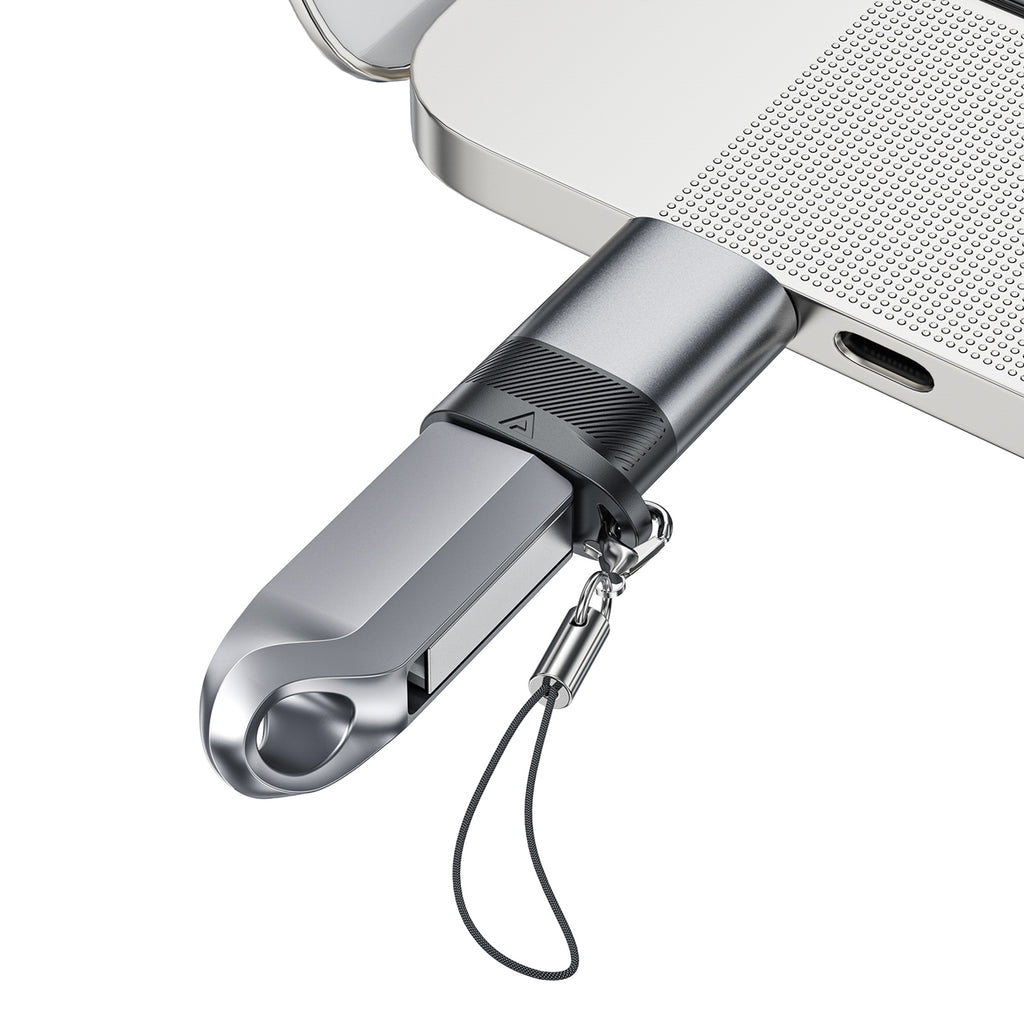 Acefast J8 USB-C - USB-A Adapteris - Pilka -- USB Adapters