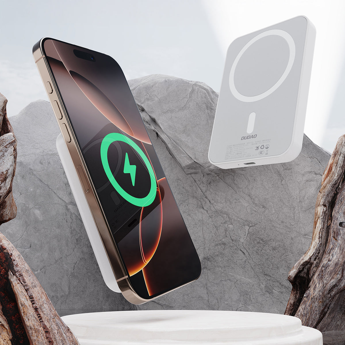 Dudao K26 išorinė baterija 10000mAh 20W USB-A / USB-C / MagSafe - balta