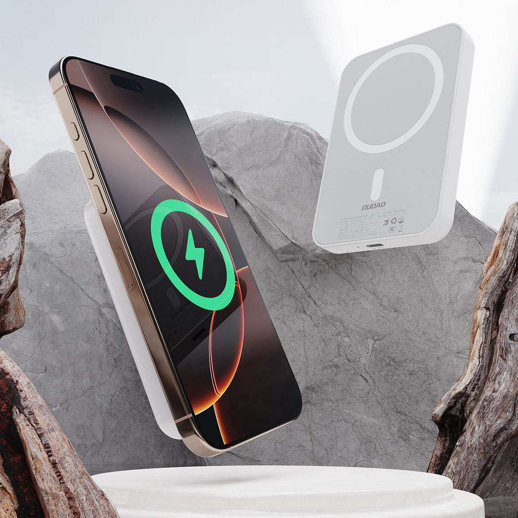 Dudao K26 išorinė baterija 10000mAh 20W USB-A / USB-C / MagSafe - balta