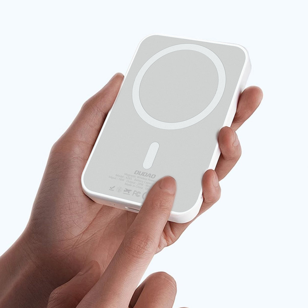 Dudao K26 išorinė baterija 10000mAh 20W USB-A / USB-C / MagSafe - balta