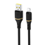 Dudao L25L 30W USB-A - Lightning laidas su minkštu silikoniniu pynimu Lightning 1m - juodas
