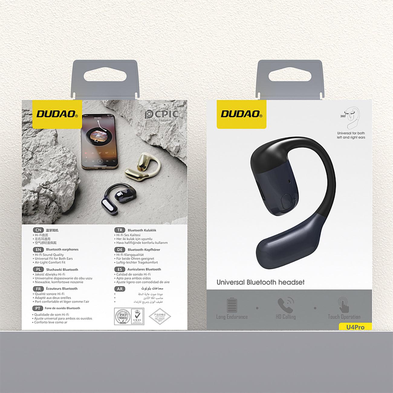 Dudao U4Pro Bluetooth ausinės, universalios abiem ausims - juodos