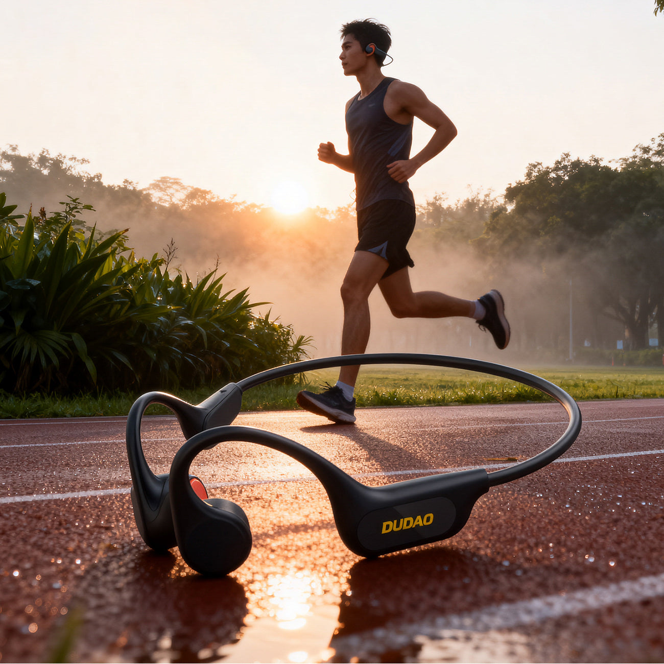 Dudao U22 Bluetooth 5.2 kaulinių laidymo ausinės su galvos juosta - juodos -- Headphones