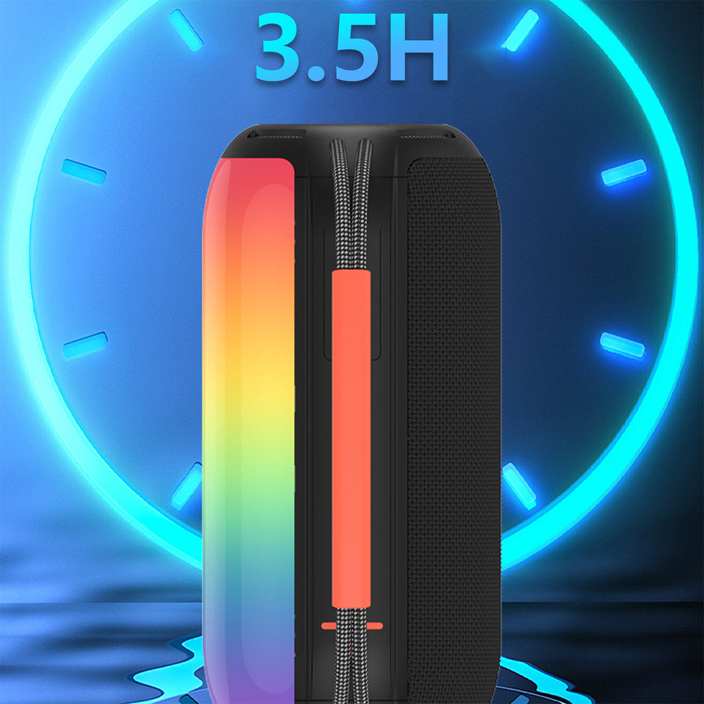Dudao Y21 bevielė garsiakalbis su RGB apšvietimu Bluetooth 5.3 - juoda -- Bluetooth Speakers