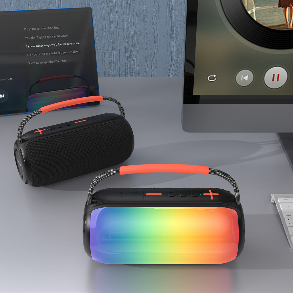 Dudao Y21 bevielė garsiakalbis su RGB apšvietimu Bluetooth 5.3 - juoda -- Bluetooth Speakers