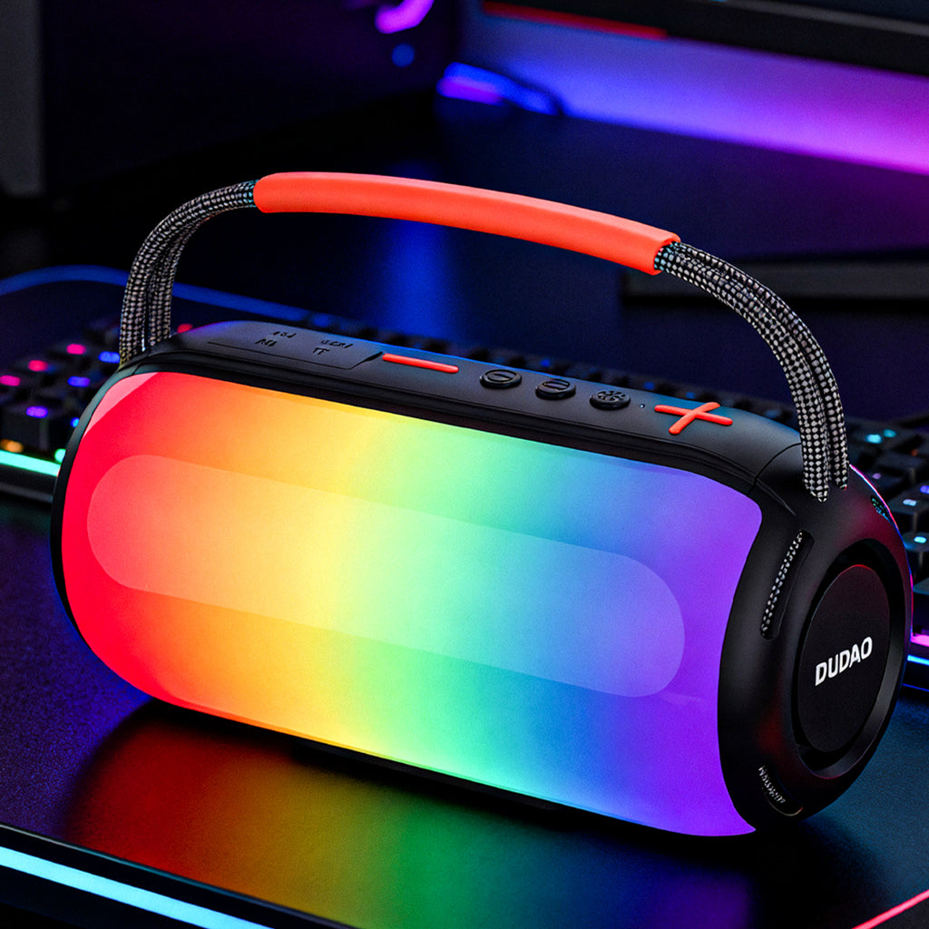 Dudao Y21 bevielė garsiakalbis su RGB apšvietimu Bluetooth 5.3 - juoda -- Bluetooth Speakers