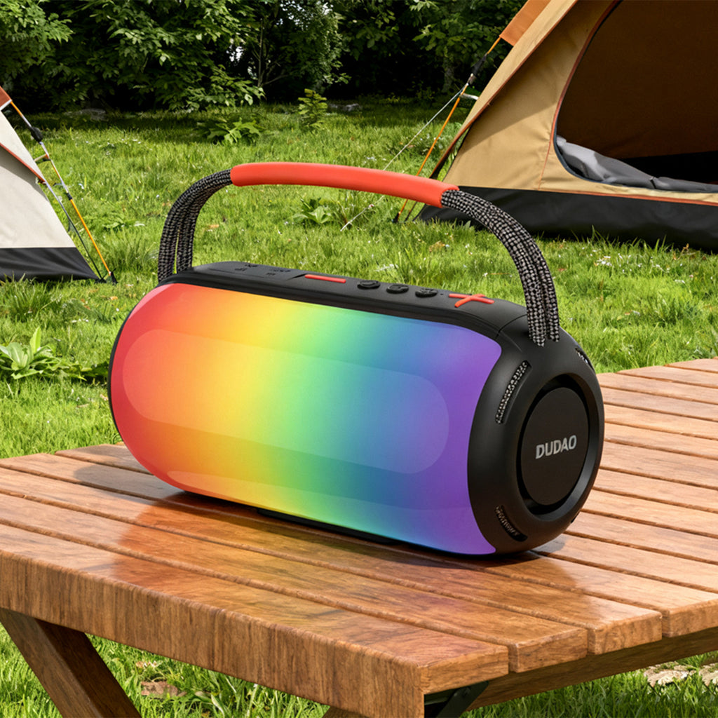 Dudao Y21 bevielė garsiakalbis su RGB apšvietimu Bluetooth 5.3 - juoda -- Bluetooth Speakers