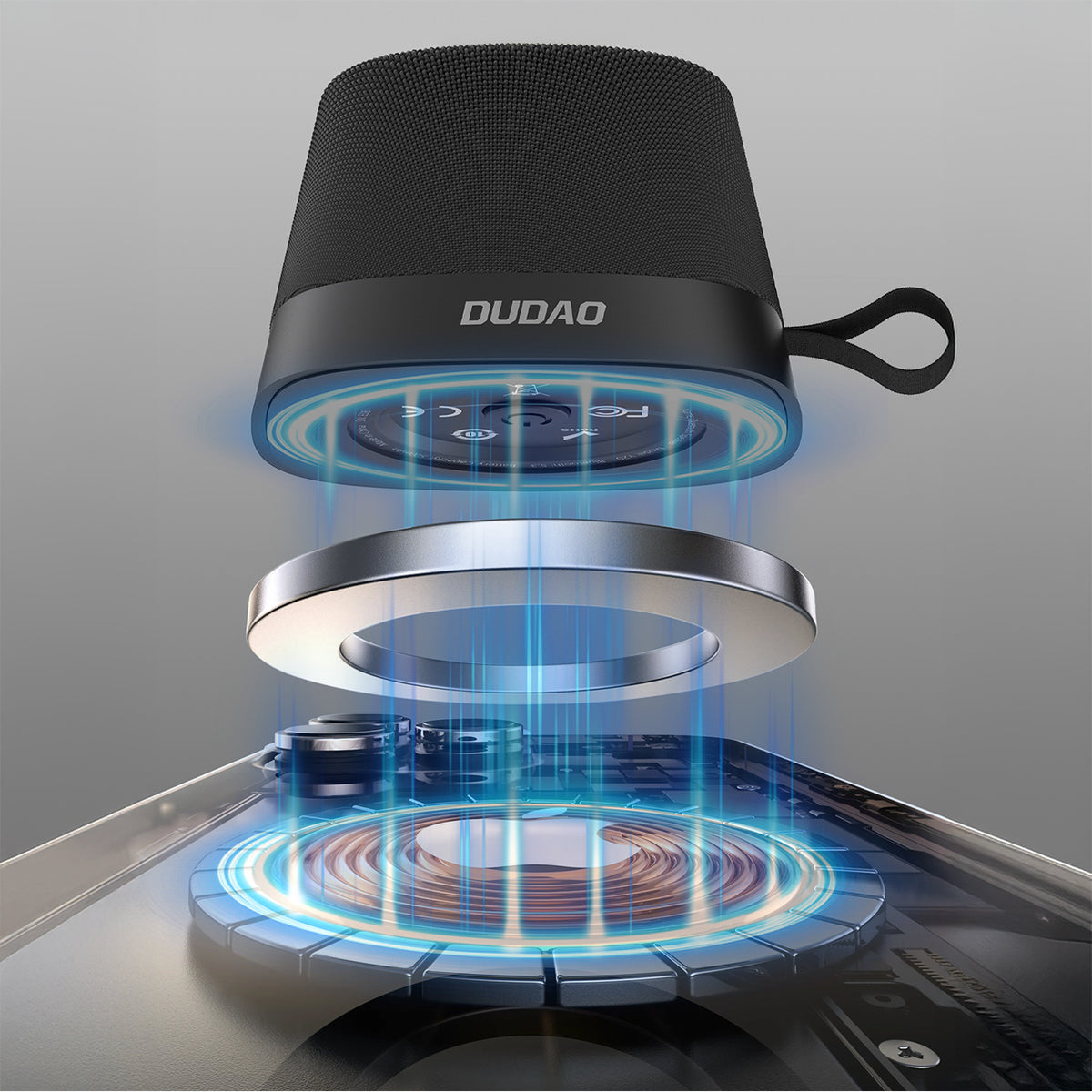 Dudao Y20 bevielė garsiakalbis su magnetine jungtimi Bluetooth 5.3 - juoda -- Bluetooth Speakers