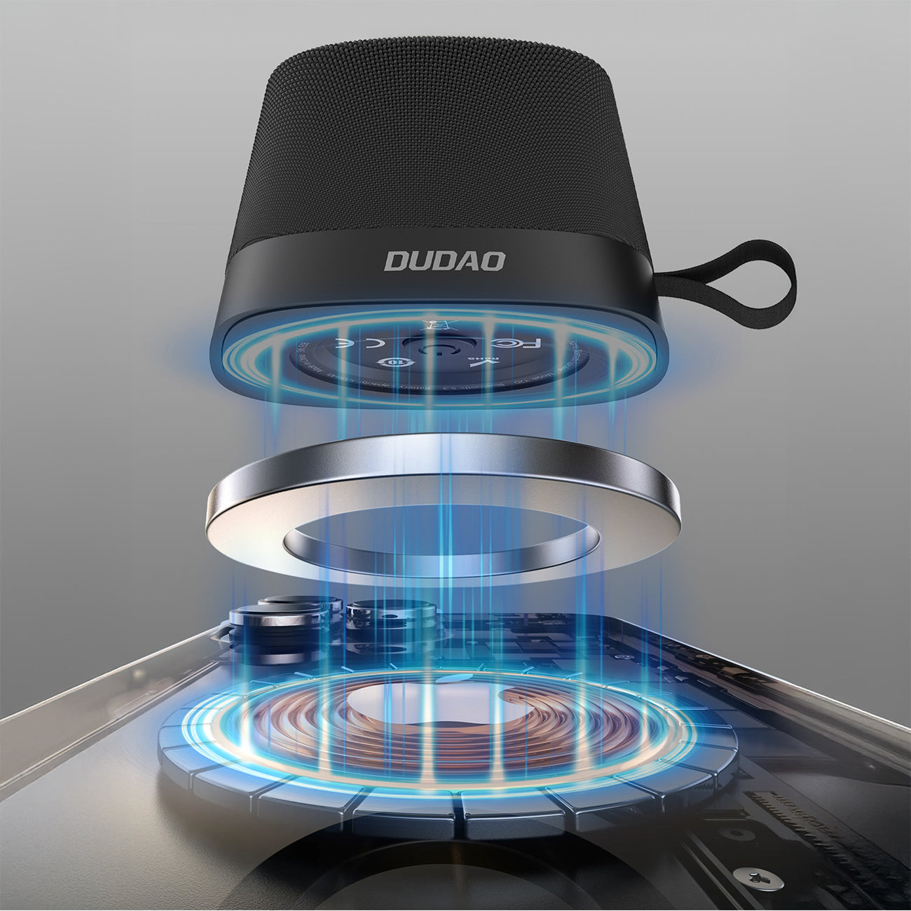 Dudao Y20 bevielė garsiakalbis su magnetine jungtimi Bluetooth 5.3 - juoda -- Bluetooth Speakers