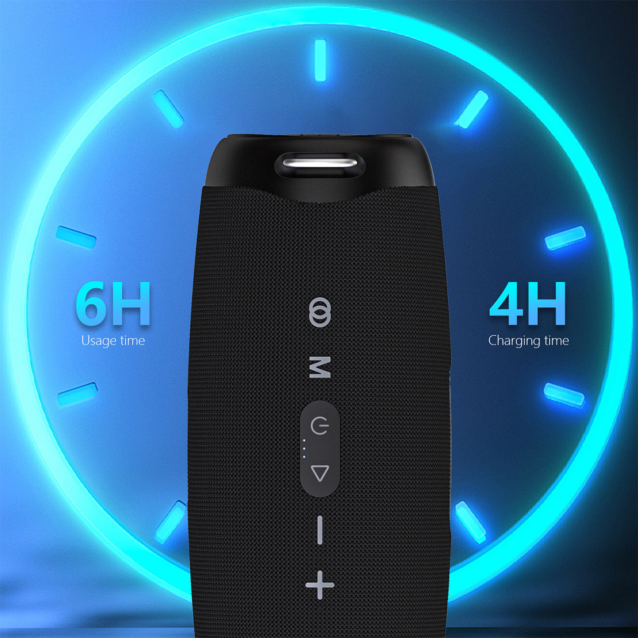 Dudao Y21Pro bevielė garsiakalbis su RGB apšvietimu Bluetooth 5.3 - juoda -- Bluetooth Speakers