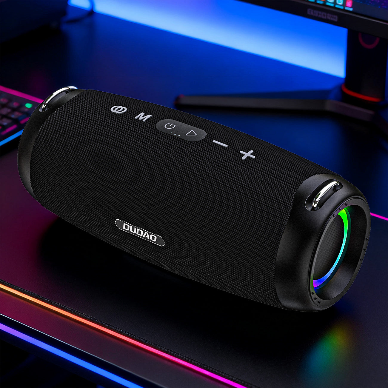 Dudao Y21Pro bevielė garsiakalbis su RGB apšvietimu Bluetooth 5.3 - juoda -- Bluetooth Speakers