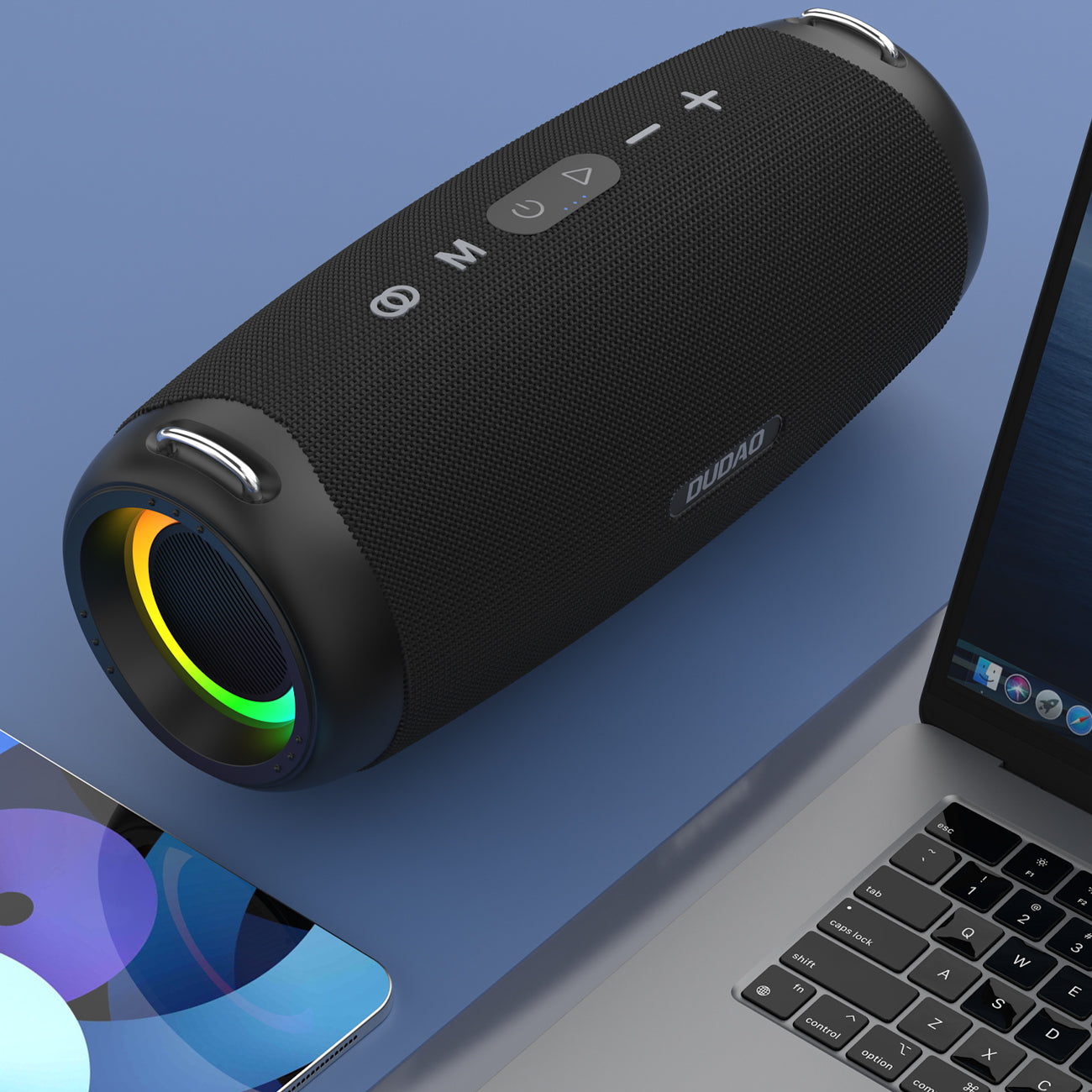 Dudao Y21Pro bevielė garsiakalbis su RGB apšvietimu Bluetooth 5.3 - juoda -- Bluetooth Speakers