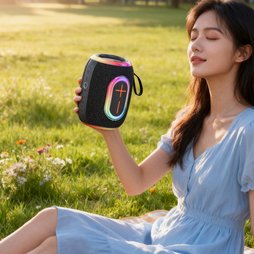 Dudao Y22 Bevielis garsiakalbis su RGB fono šviesa Bluetooth 5.3 - Juodas -- Bluetooth Speakers