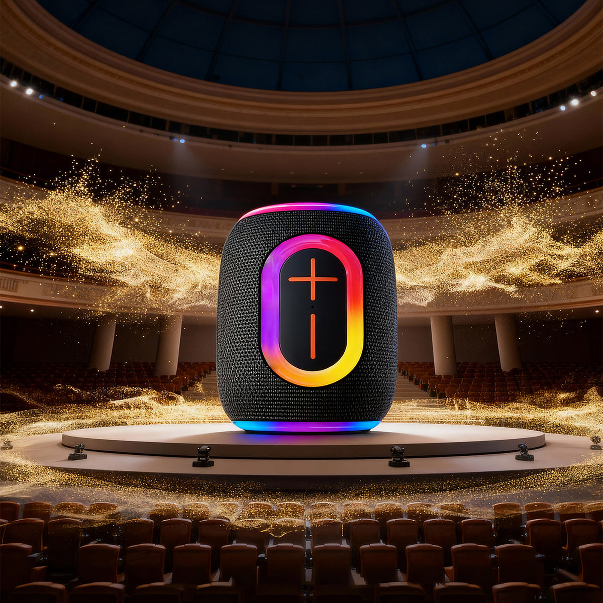 Dudao Y22 Bevielis garsiakalbis su RGB fono šviesa Bluetooth 5.3 - Juodas -- Bluetooth Speakers