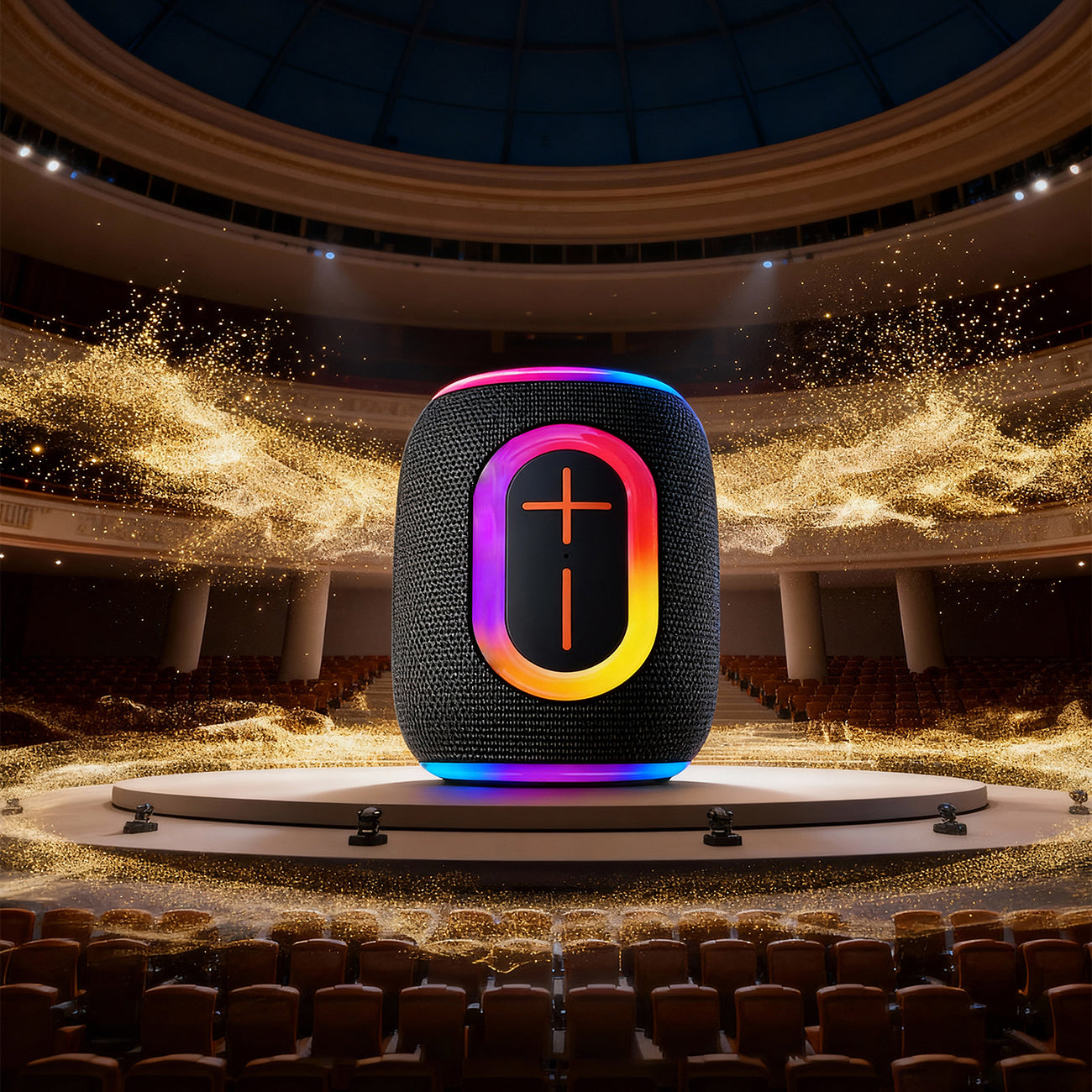 Dudao Y22 Bevielis garsiakalbis su RGB fono šviesa Bluetooth 5.3 - Juodas -- Bluetooth Speakers