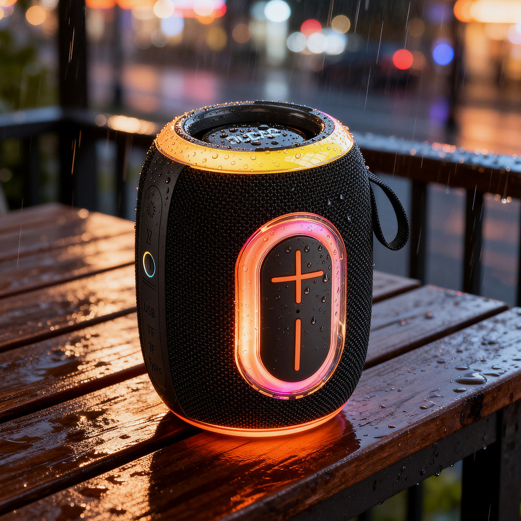 Dudao Y22 Bevielis garsiakalbis su RGB fono šviesa Bluetooth 5.3 - Juodas -- Bluetooth Speakers