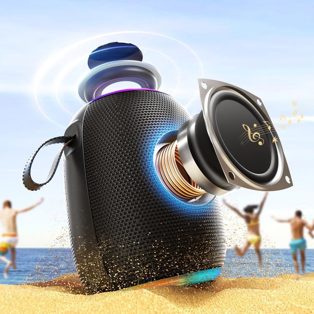 Dudao Y22 Bevielis garsiakalbis su RGB fono šviesa Bluetooth 5.3 - Juodas -- Bluetooth Speakers