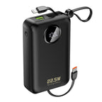 Dudao K14+ išorinė baterija 20000mAh 22.5W USB-C / USB-A / integruoti Lightning ir USB-C laidai - juoda -- Powerbanks