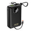 Dudao K14+ išorinė baterija 20000mAh 22.5W USB-C / USB-A / integruoti Lightning ir USB-C laidai - juoda -- Powerbanks