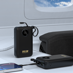 Dudao K14+ išorinė baterija 20000mAh 22.5W USB-C / USB-A / integruoti Lightning ir USB-C laidai - juoda -- Powerbanks