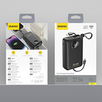 Dudao K14+ išorinė baterija 20000mAh 22.5W USB-C / USB-A / integruoti Lightning ir USB-C laidai - juoda -- Powerbanks