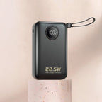 Dudao K14+ išorinė baterija 20000mAh 22.5W USB-C / USB-A / integruoti Lightning ir USB-C laidai - juoda -- Powerbanks