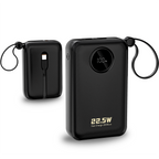 Dudao K14+ išorinė baterija 20000mAh 22.5W USB-C / USB-A / integruoti Lightning ir USB-C laidai - juoda -- Powerbanks