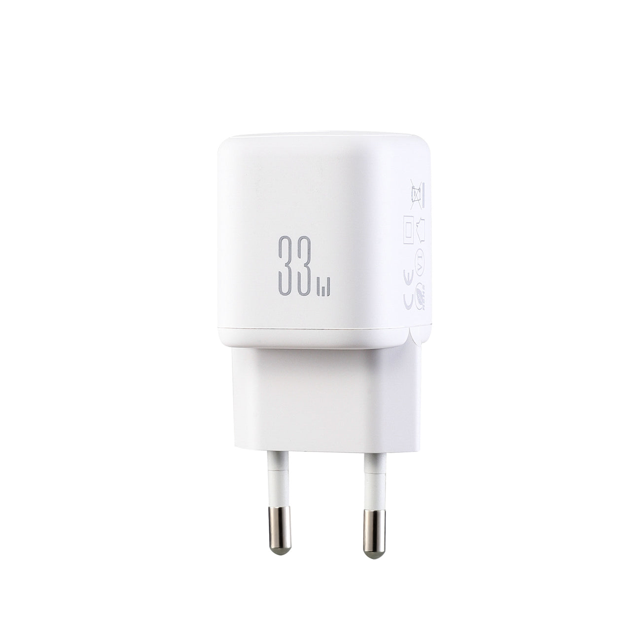 Joyroom JR-TG7 33W USB-A + USB-C Sieninis įkroviklis su 60W USB-C iki USB-C 1m kabeliu - baltas