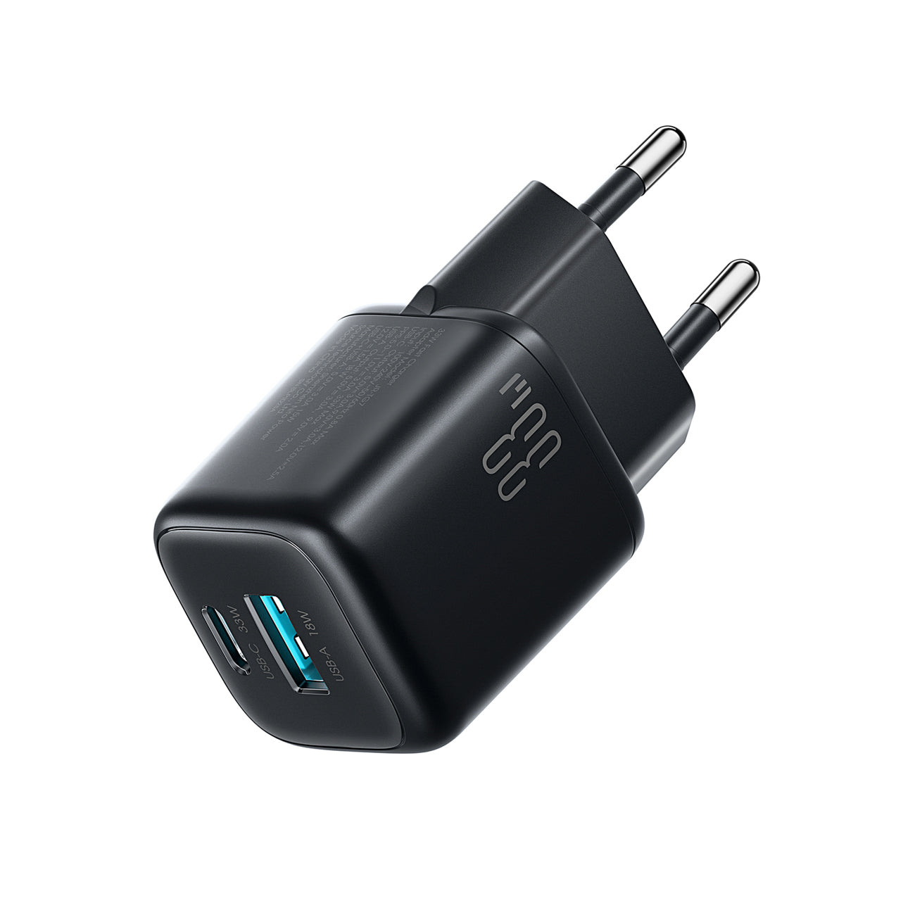 Joyroom JR-TG7 33W USB-A + USB-C Sieninis įkroviklis - juodas