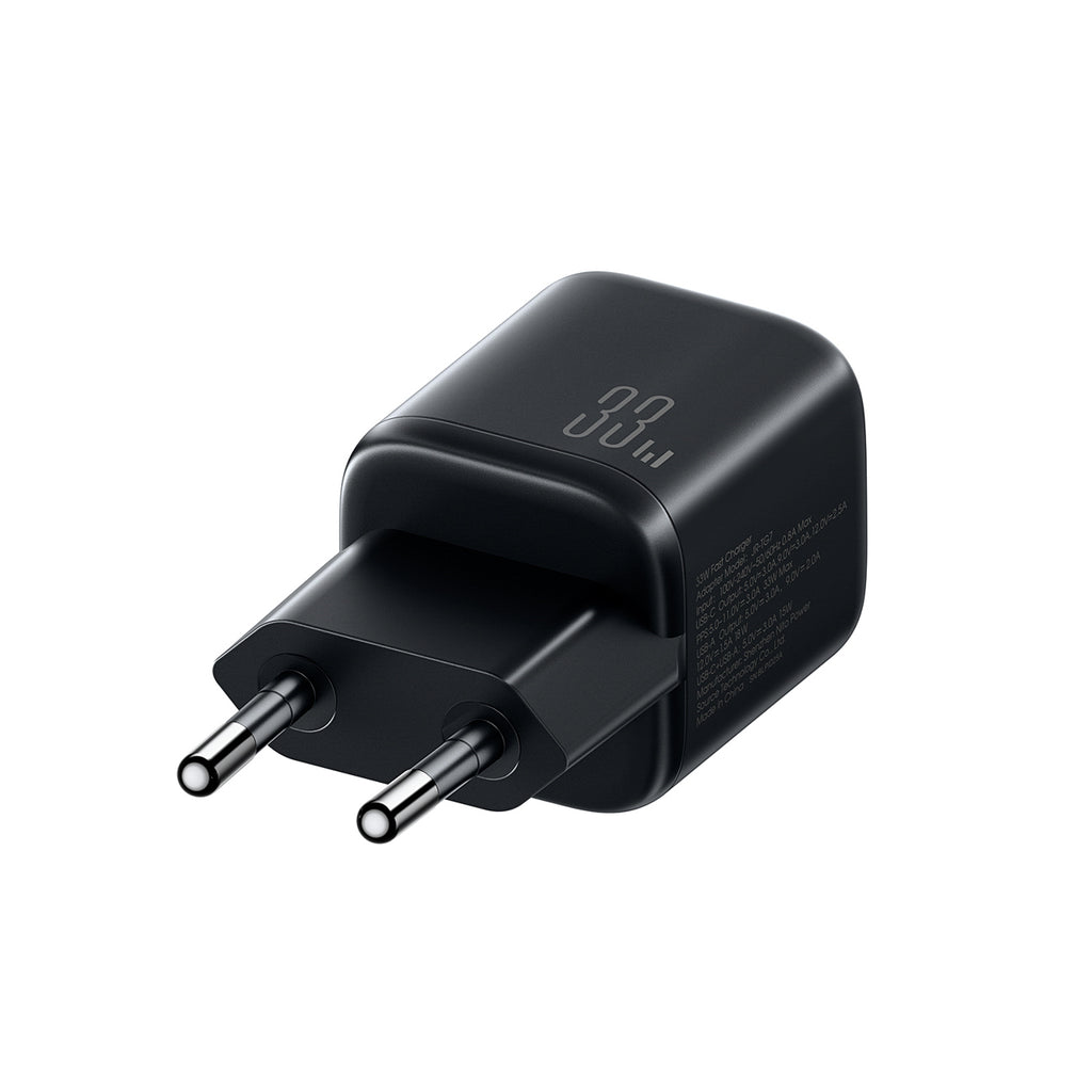 Joyroom JR-TG7 33W USB-A + USB-C Sieninis įkroviklis - juodas