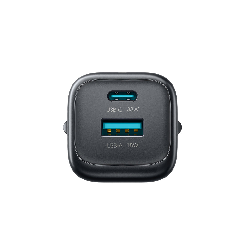 Joyroom JR-TG7 33W USB-A + USB-C Sieninis įkroviklis - juodas