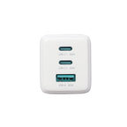 Joyroom JR-TG10 65W GaN 2x USB-C + USB-A sieninis įkroviklis su 100W USB-C - USB-C 1.2m laidu - baltas