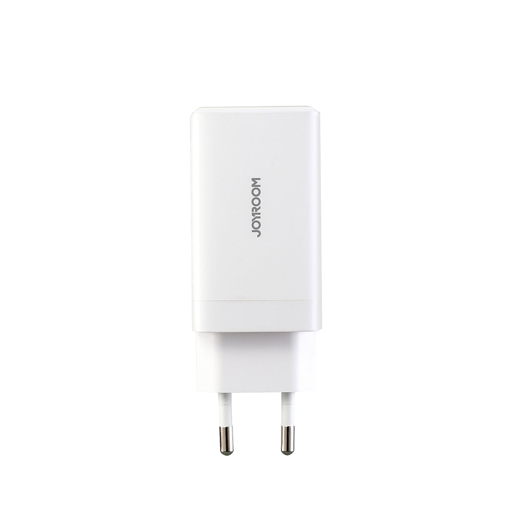 Joyroom JR-TG10 65W GaN 2x USB-C + USB-A sieninis įkroviklis su 100W USB-C - USB-C 1.2m laidu - baltas