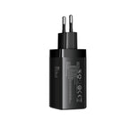 Joyroom JR-TG10 65W GaN 2x USB-C + USB-A sieninis įkroviklis su 100W USB-C - USB-C 1,2 m laidas - juodas