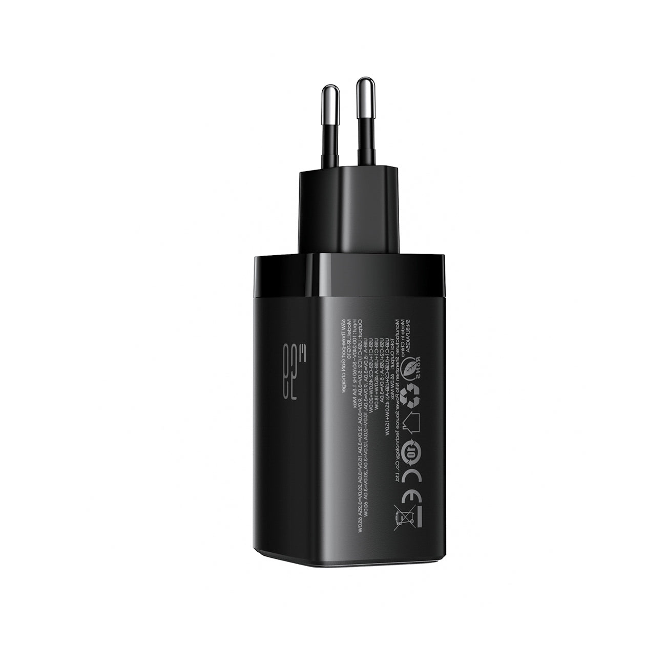 Joyroom JR-TG10 65W GaN 2x USB-C + USB-A sieninis įkroviklis su 100W USB-C - USB-C 1,2 m laidas - juodas