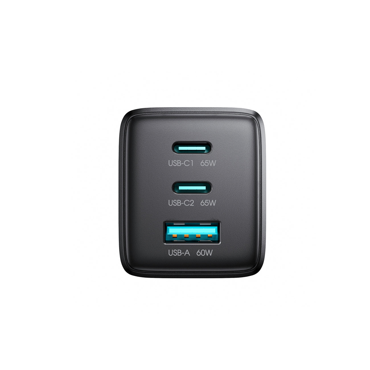 Joyroom JR-TG10 65W GaN 2x USB-C + USB-A sieninis įkroviklis su 100W USB-C - USB-C 1,2 m laidas - juodas